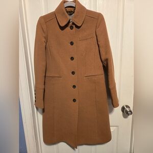 J. Crew Camel Button-Up Trench Coat